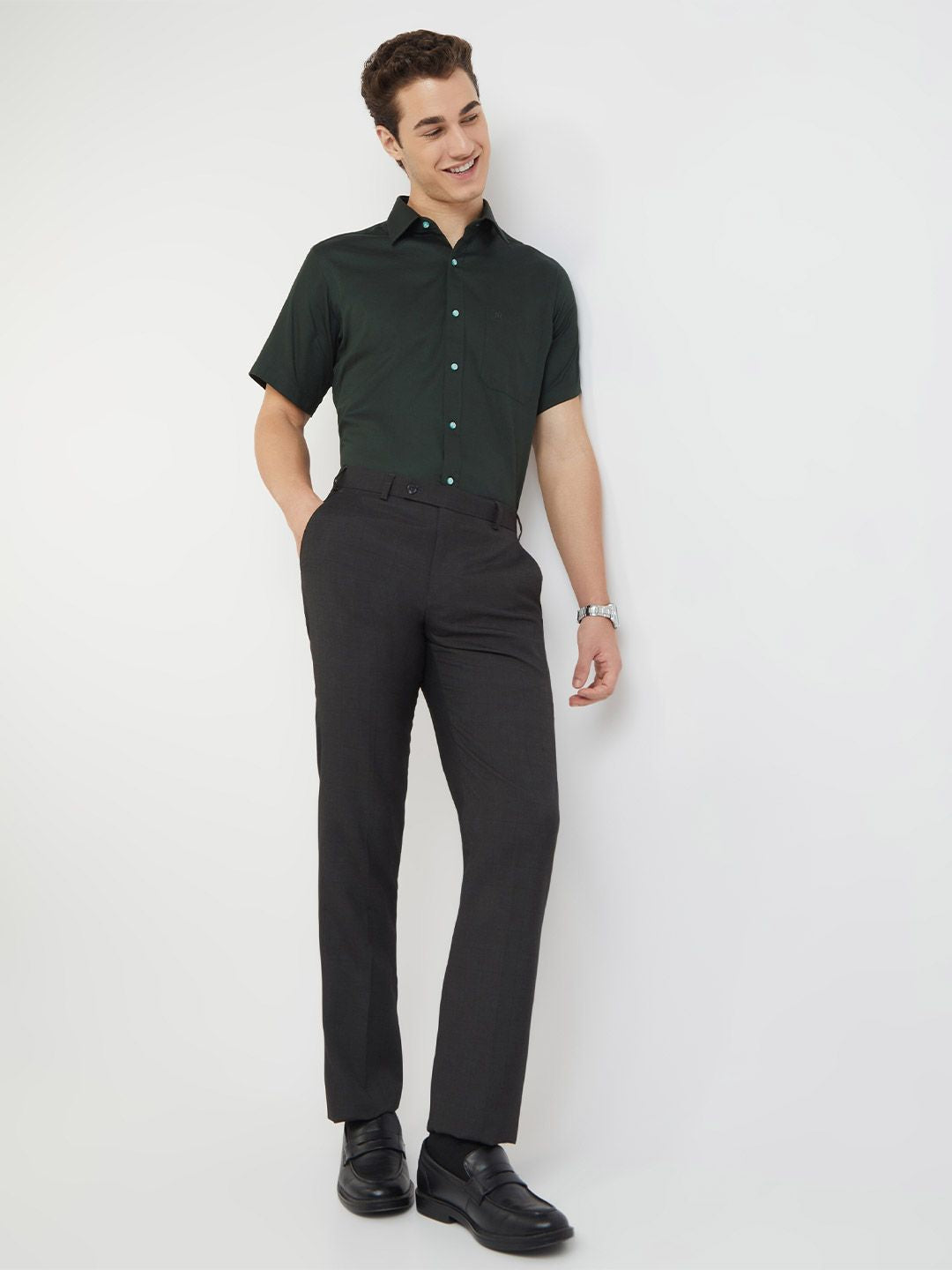 Raymond Pure Cotton Solid Regular Fit Formal Shirt