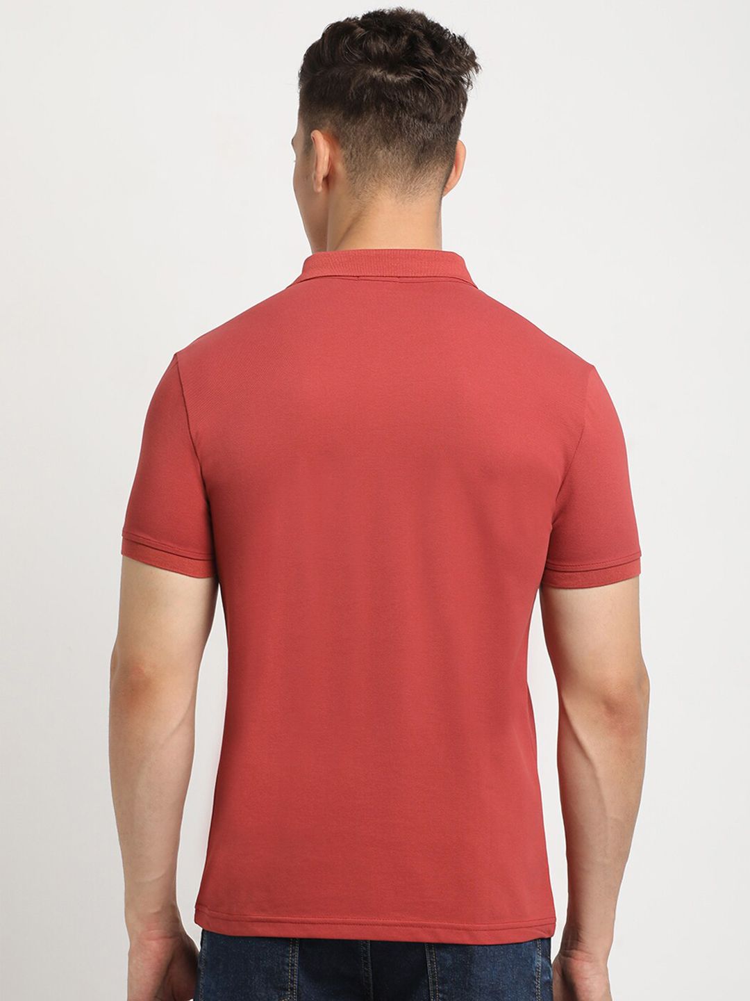 THE BEAR HOUSE Polo Collar Short Sleeves Slim Fit T-shirt