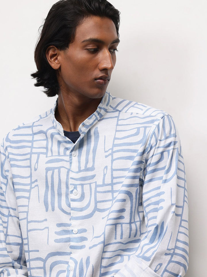 ether Floral Print Pure Cotton Longline Casual Shirt