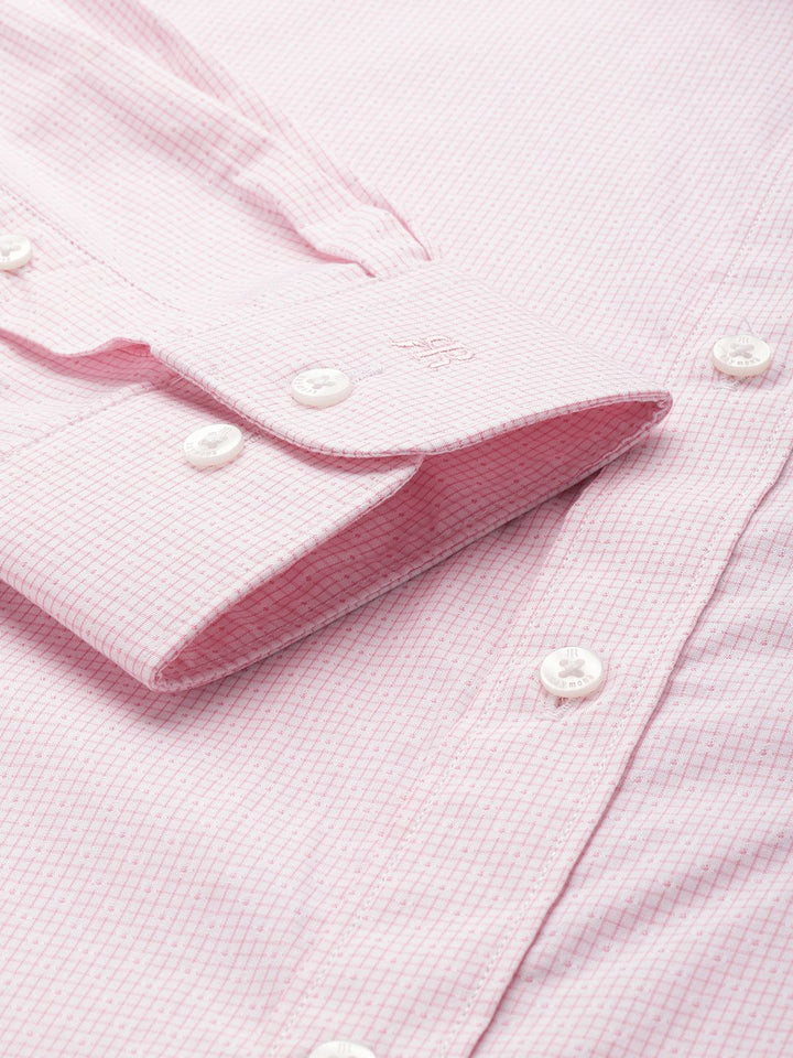 Raymond Slim Fit Micro Checks Opaque Pure Cotton Formal Shirt