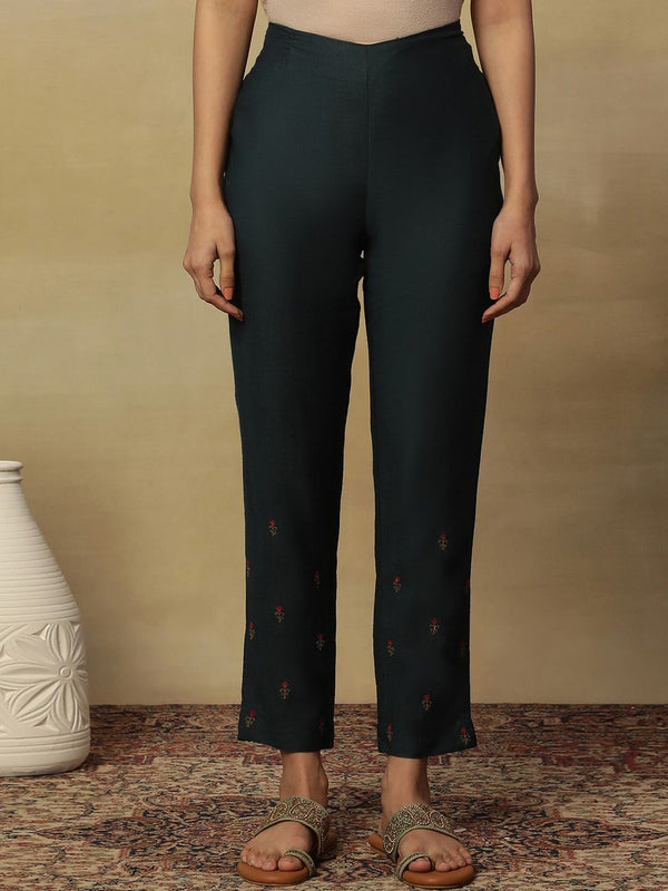 W Women Slim Fit Cropped Ethnic Trouser