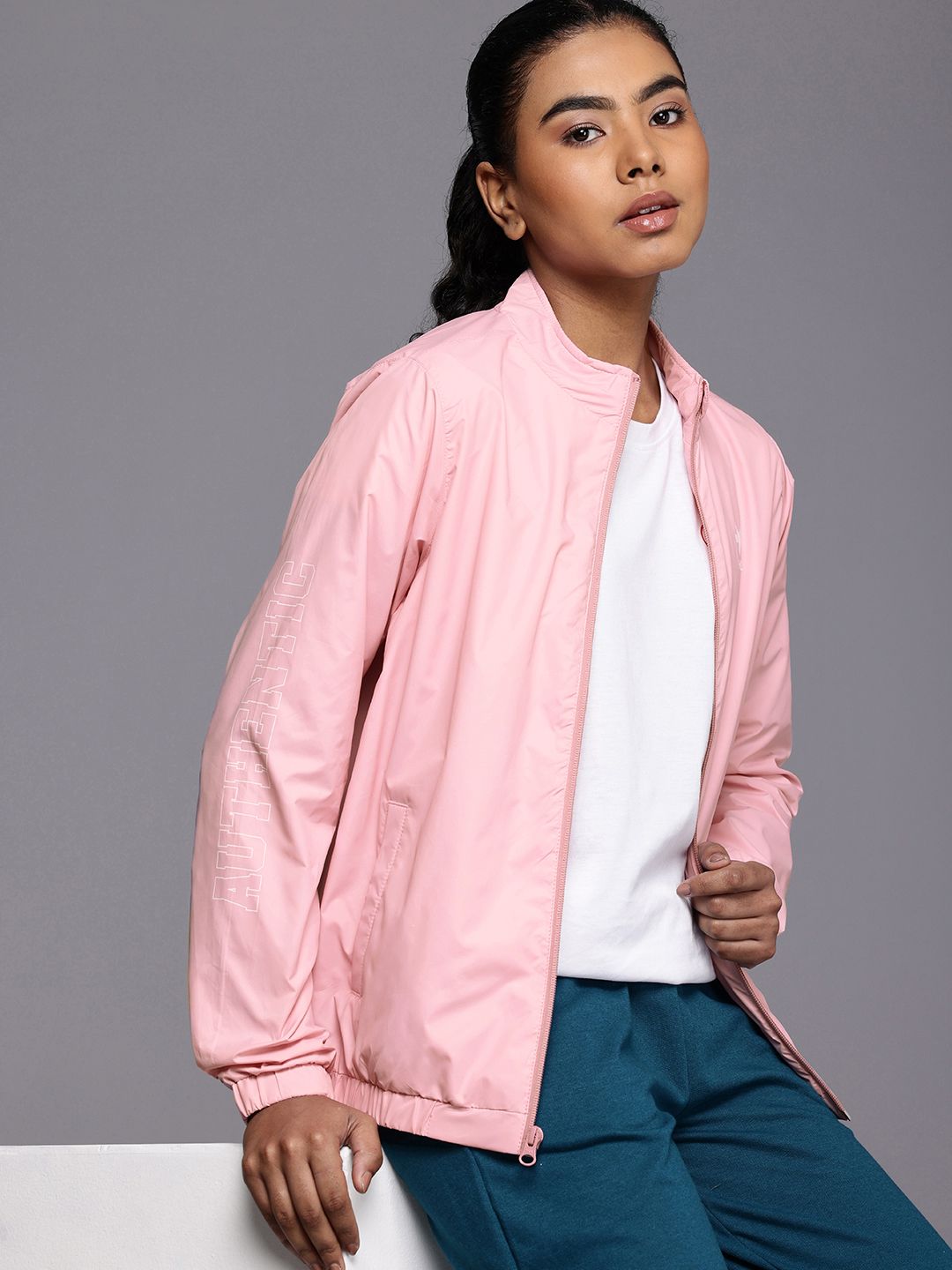 HRX by Hrithik Roshan Mock Collar Rapid-Dry Antimicrobial Sporty Jacket