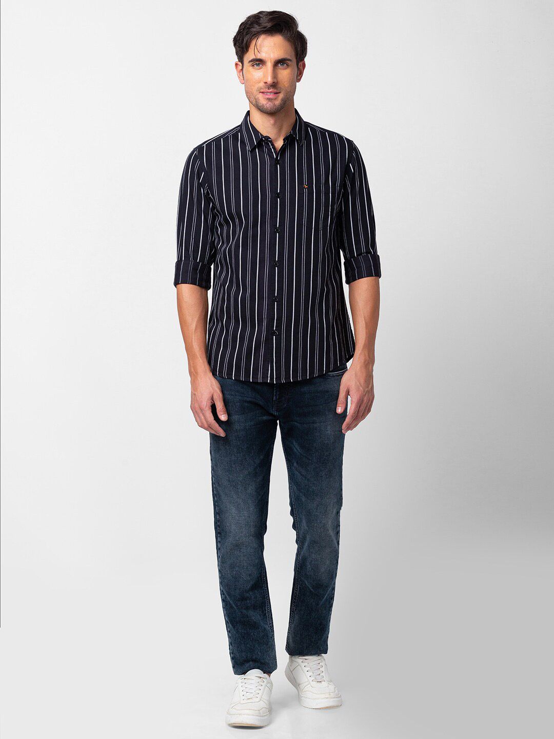 SPYKAR Men Classic Slim Fit Striped Cotton Casual Shirt