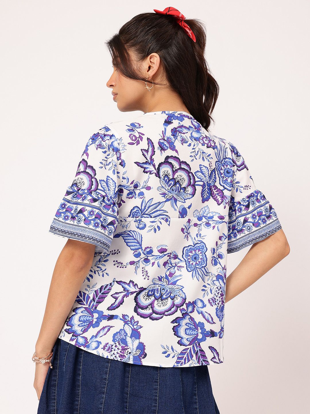 DressBerry Dreamy Drape Indie Floral A-Line Top