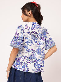 DressBerry Dreamy Drape Indie Floral A-Line Top