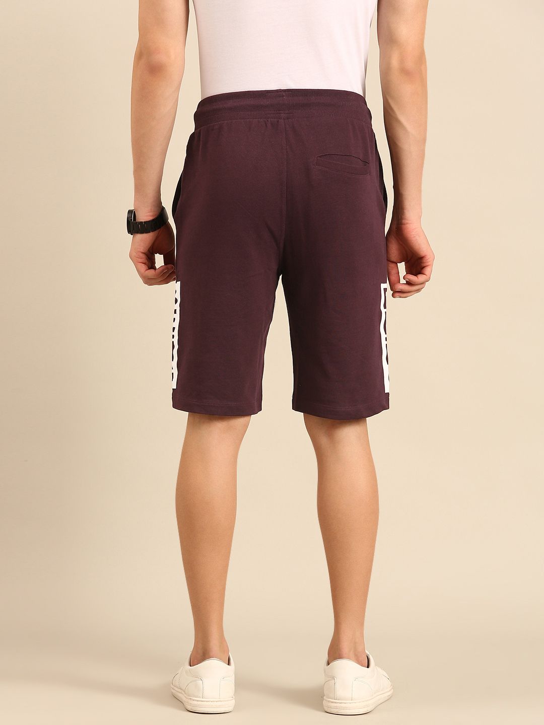 Being Human Men Pure Cotton Brand Logo Printed Regular Shorts
