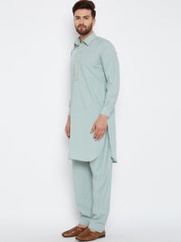 SOJANYA Baju Kolar Kapas Linen Pathani Kurta dengan Piyama