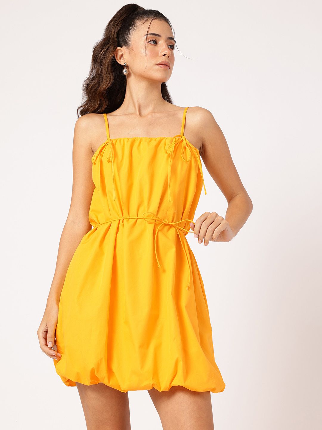 DressBerry Beachy Range Strappy Bow-Detail Mini Balloon Dress with Belt