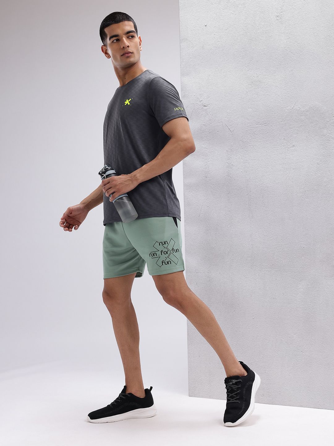 HRX by Hrithik Roshan Men Typography Print Rapid-Dry Running Shorts
