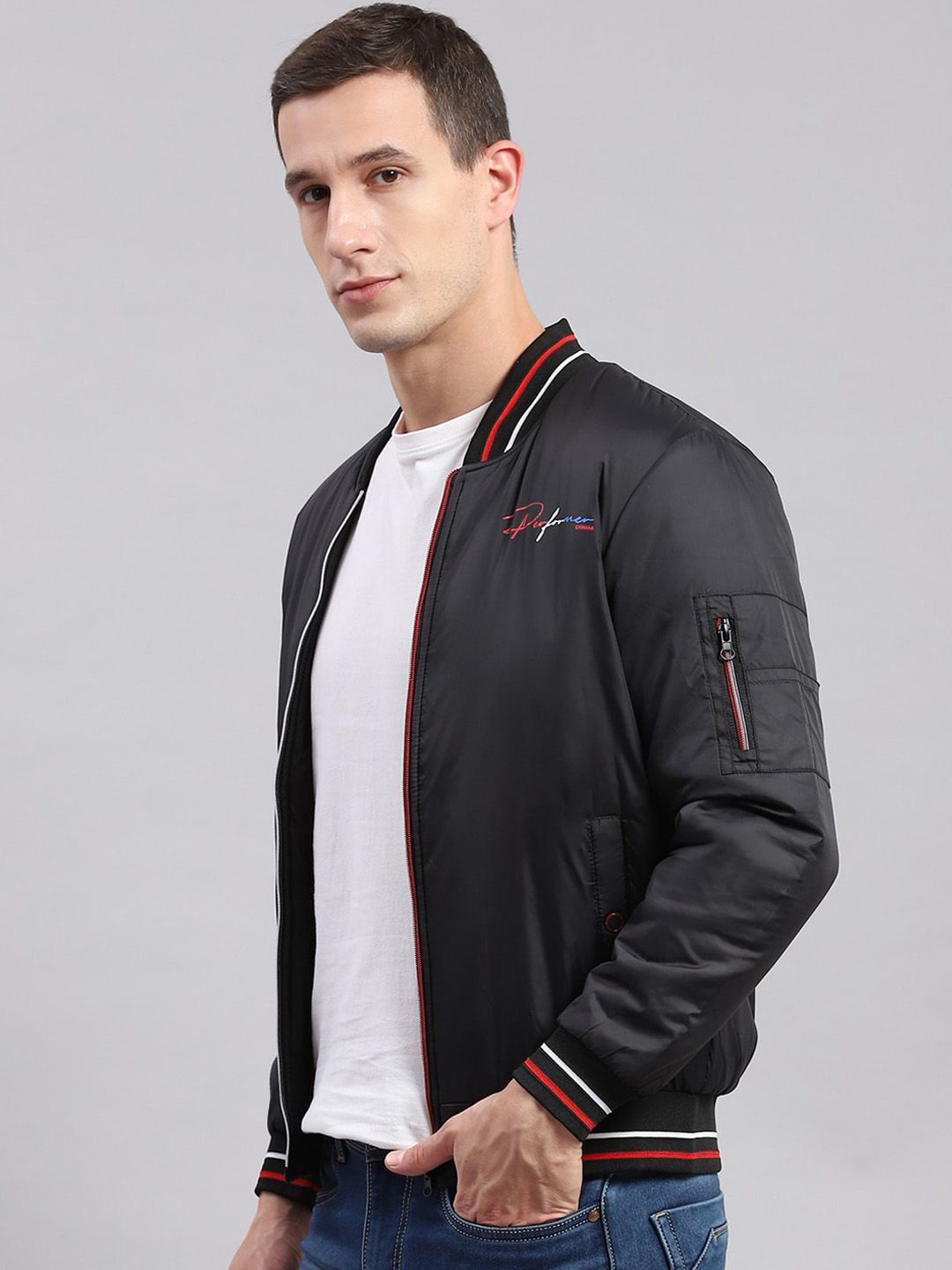 Monte Carlo Stand Collar Lightweight Bomber Jacket