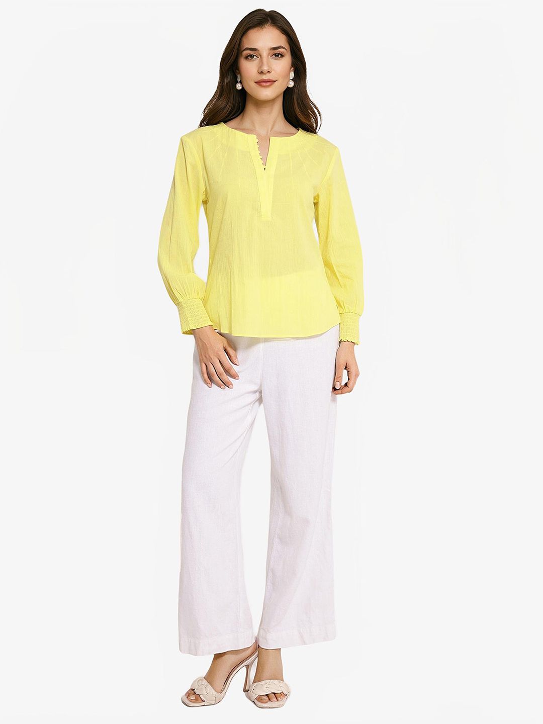 RAREISM Round Neck Cotton Top