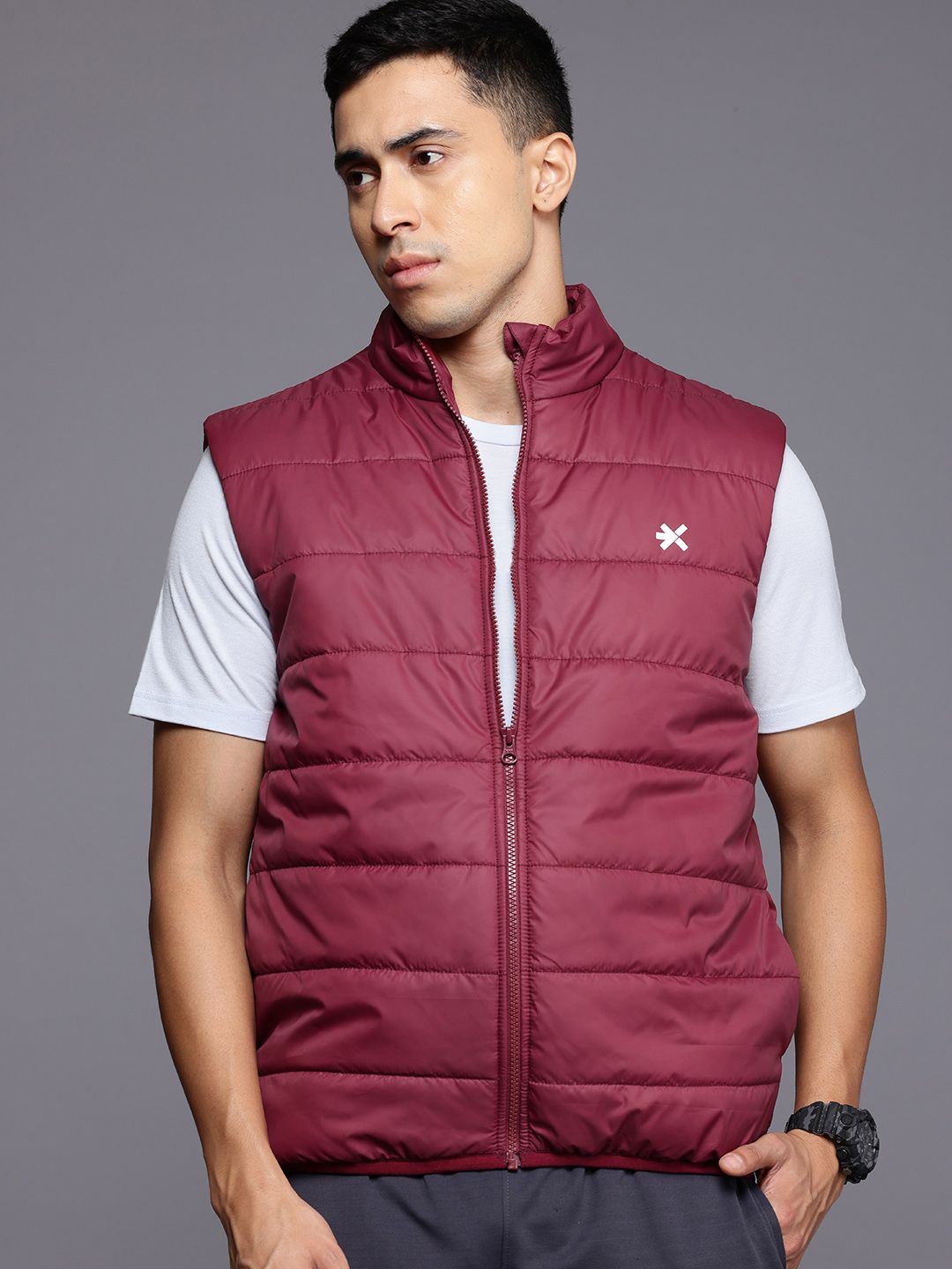 HRX by Hrithik Roshan Rapid-Dry Longline Training Padded Gilet Jacket