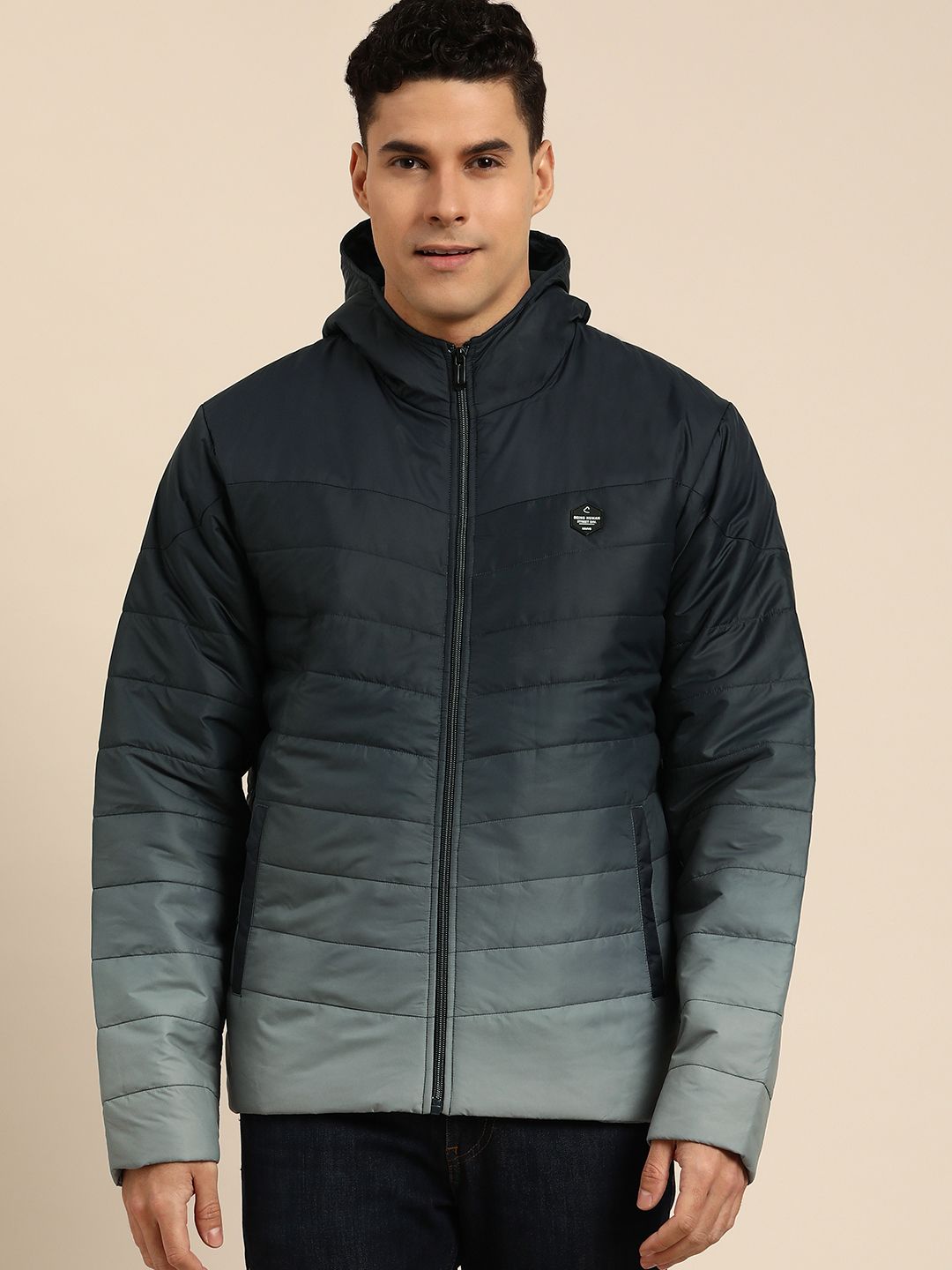 Being Human Men Ombre Hooded Padded Jacket