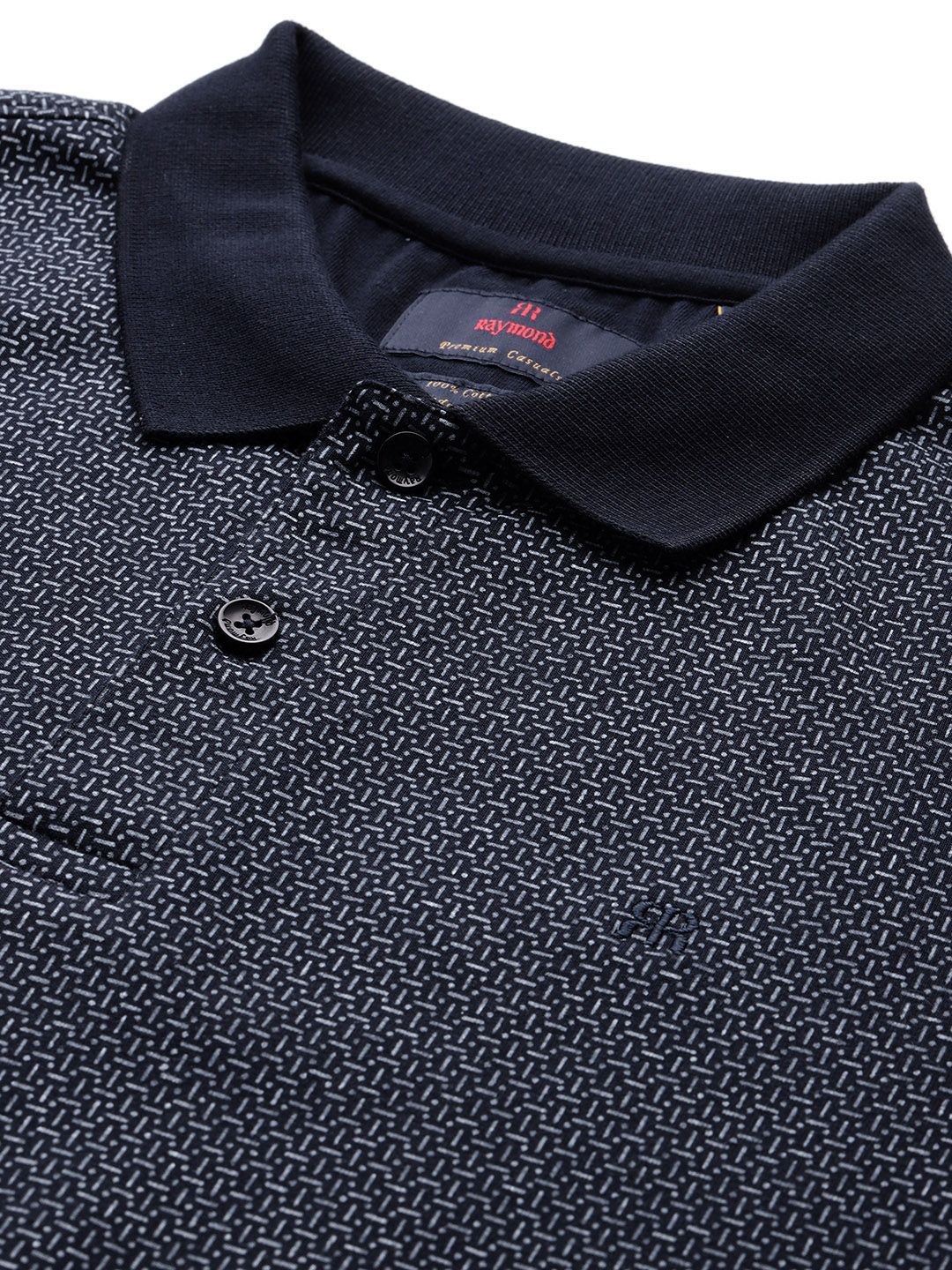 Raymond Slim Modern Fit Printed Polo Collar Pure Cotton T-shirt