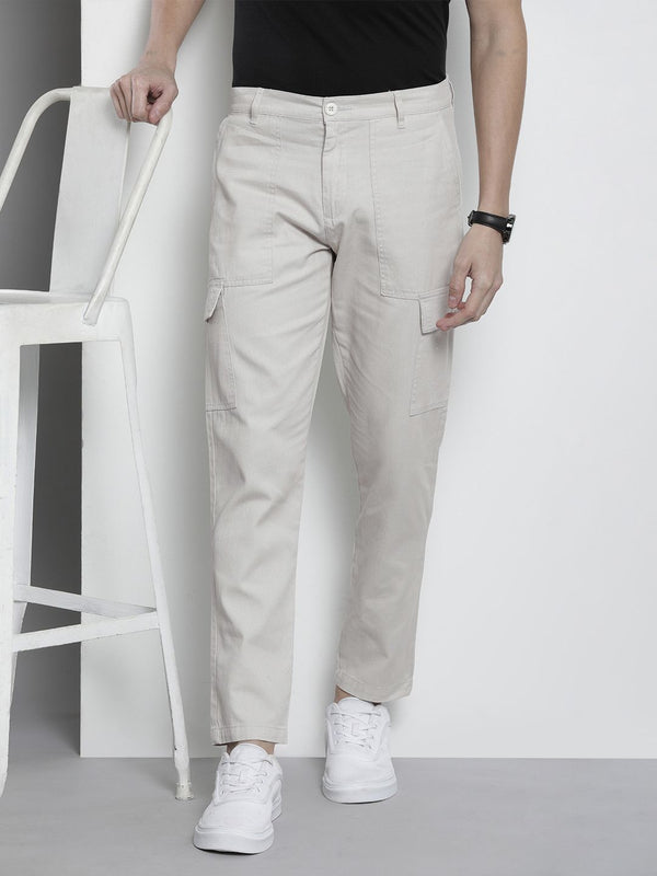 The Indian Garage Co Men Slim Fit Pure Cotton Cargos