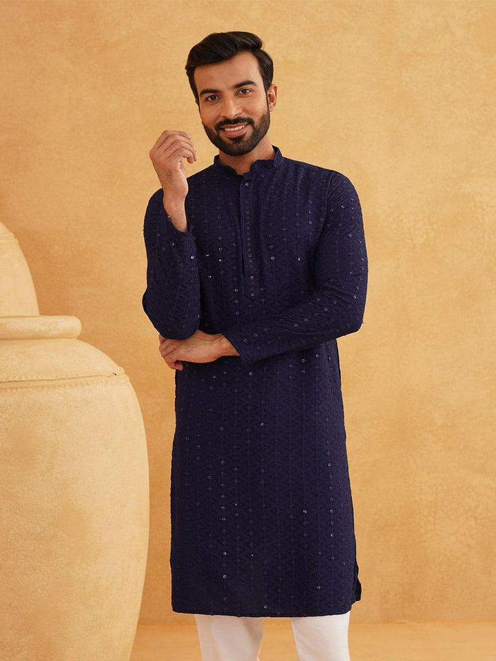 SOJANYA Embroidered Pure Cotton Straight Kurta With Pyjamas