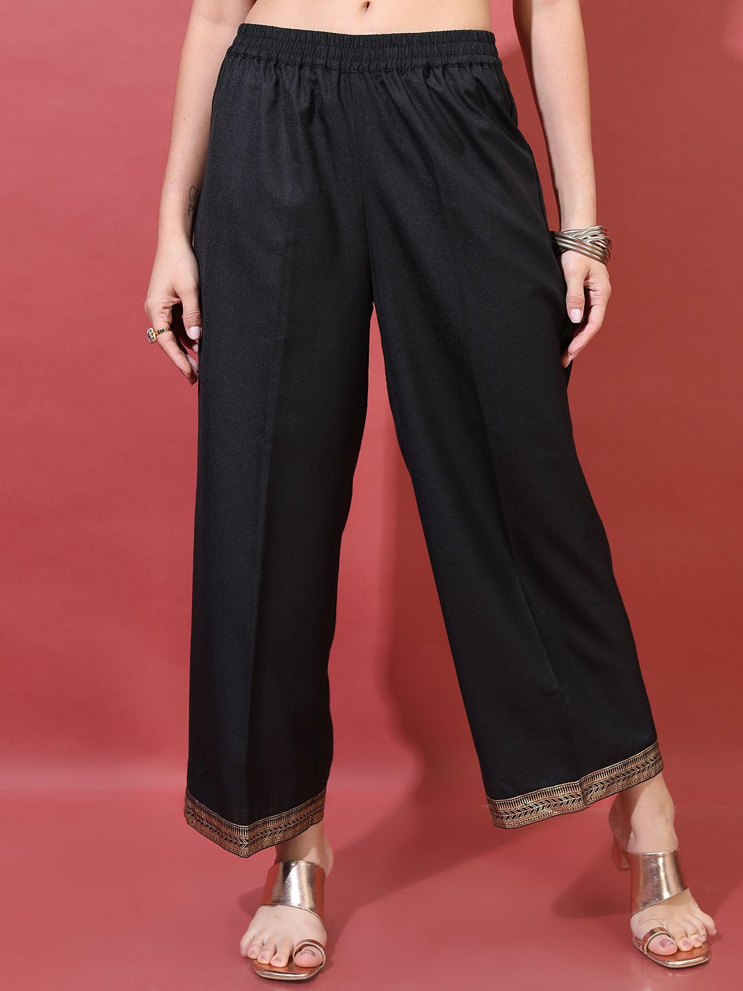 Vishudh Women Black Ethnic Motifs Printed Kurta with Trousers & Dupatta