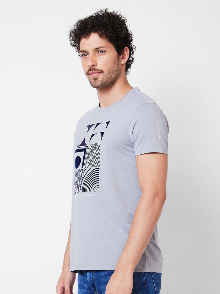 SPYKAR Graphic Printed Cotton Slim Fit T-shirt