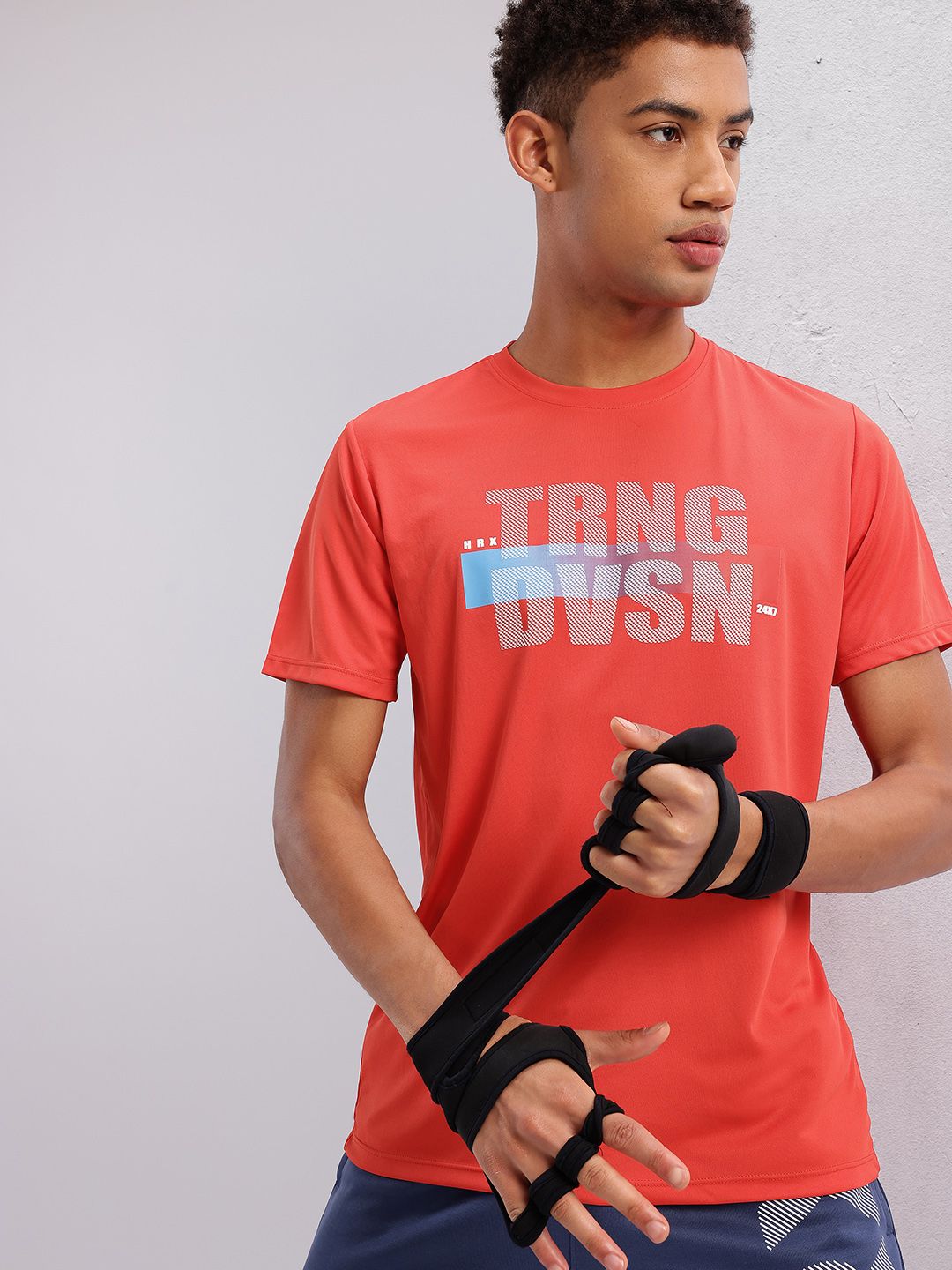 HRX by Hrithik Roshan Typography Printed Rapid-Dry Training T-shirt