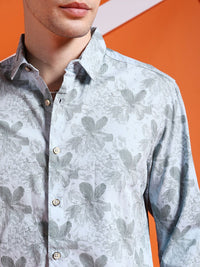 The Indian Garage Co Men Blue Slim Fit Printed Casual Shirt