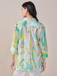 AND Print Cotton Shirt Style Top