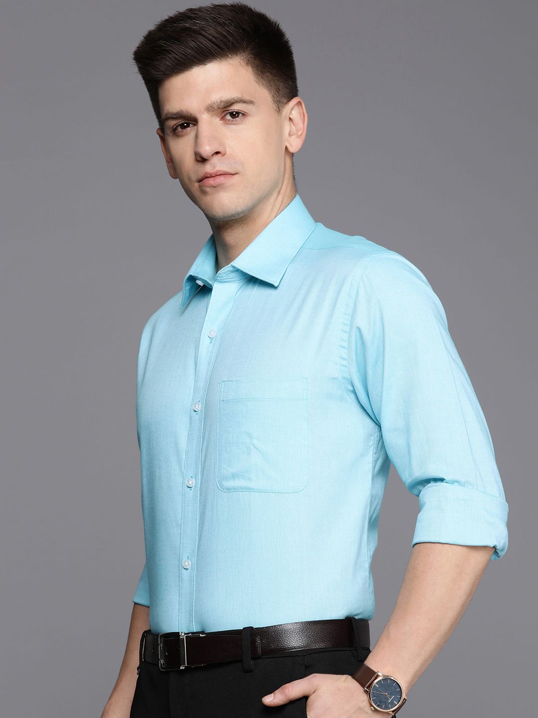 Raymond Self Design Slim Fit Pure Cotton Formal Shirt