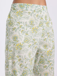 Anouk Floral Printed Cotton Kurta with Trousers & With Dupatta
