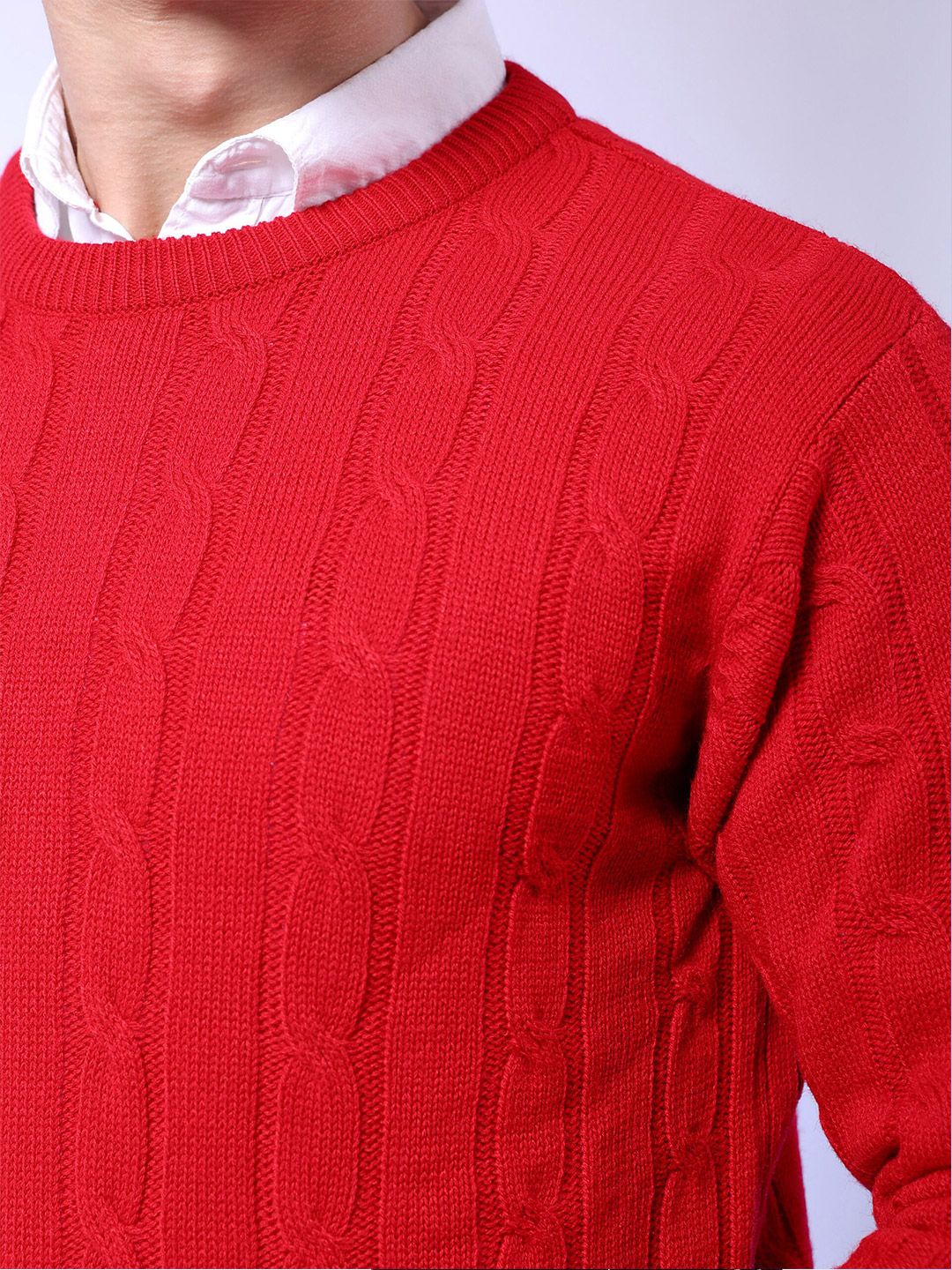 The Indian Garage Co Round Neck Cable Knit Pullover Sweater