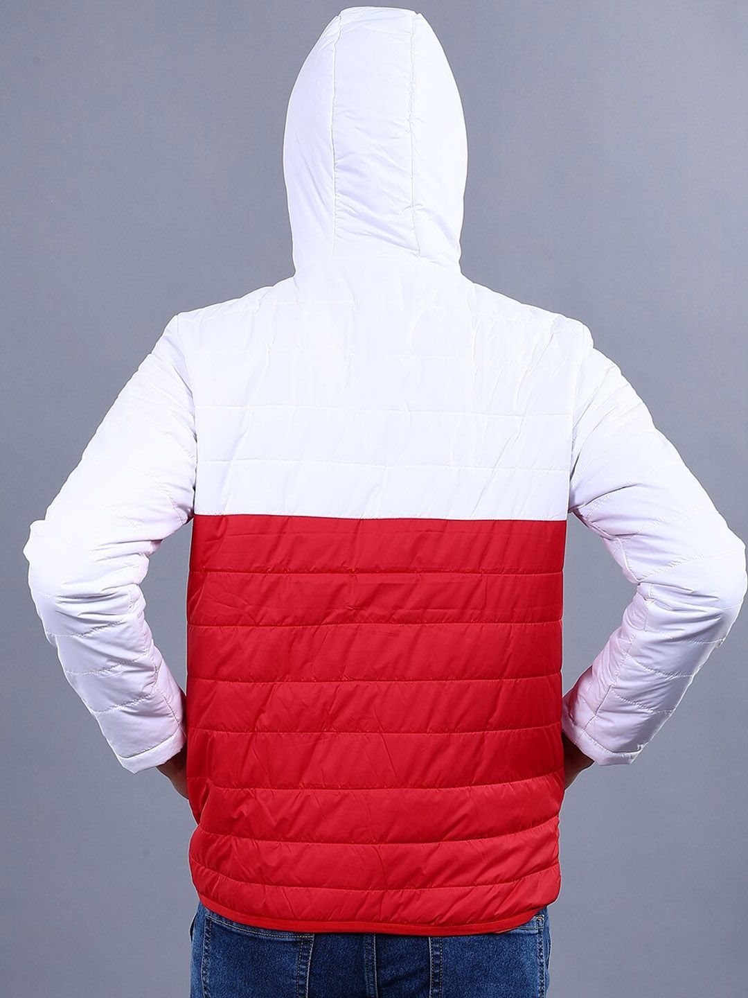 The Indian Garage Co Men Colourblock Regular Fit Hooded Puffer Jacket