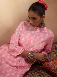 Indo Era Ethnic Motifs Printed Pastels Straight Kurta