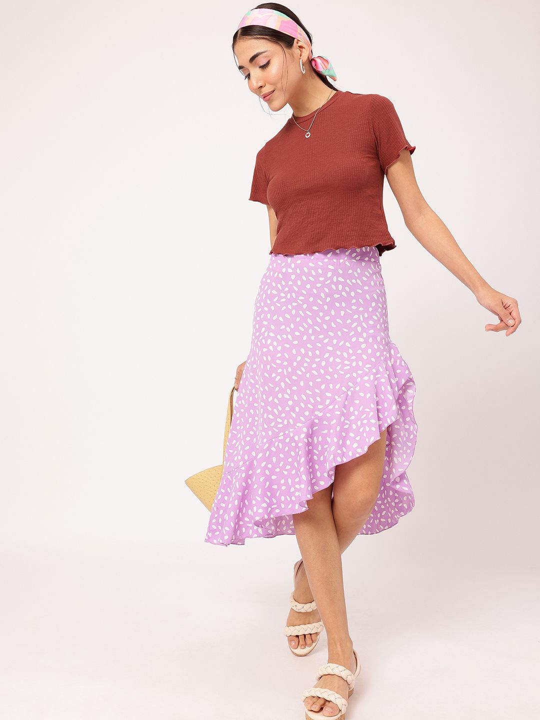 DressBerry Knit Nomad Ribbed Lettuce Edge Top