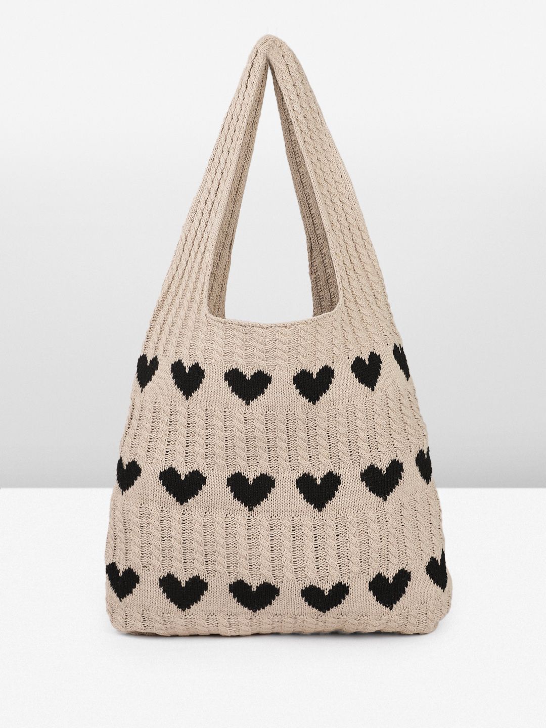 DressBerry Heart Crocheted Shopper Tote Bag