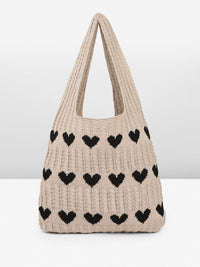 DressBerry Heart Crocheted Shopper Tote Bag