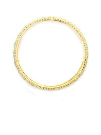 KARATCART Set Of 2 Gold Plated & AD Studded Bangles