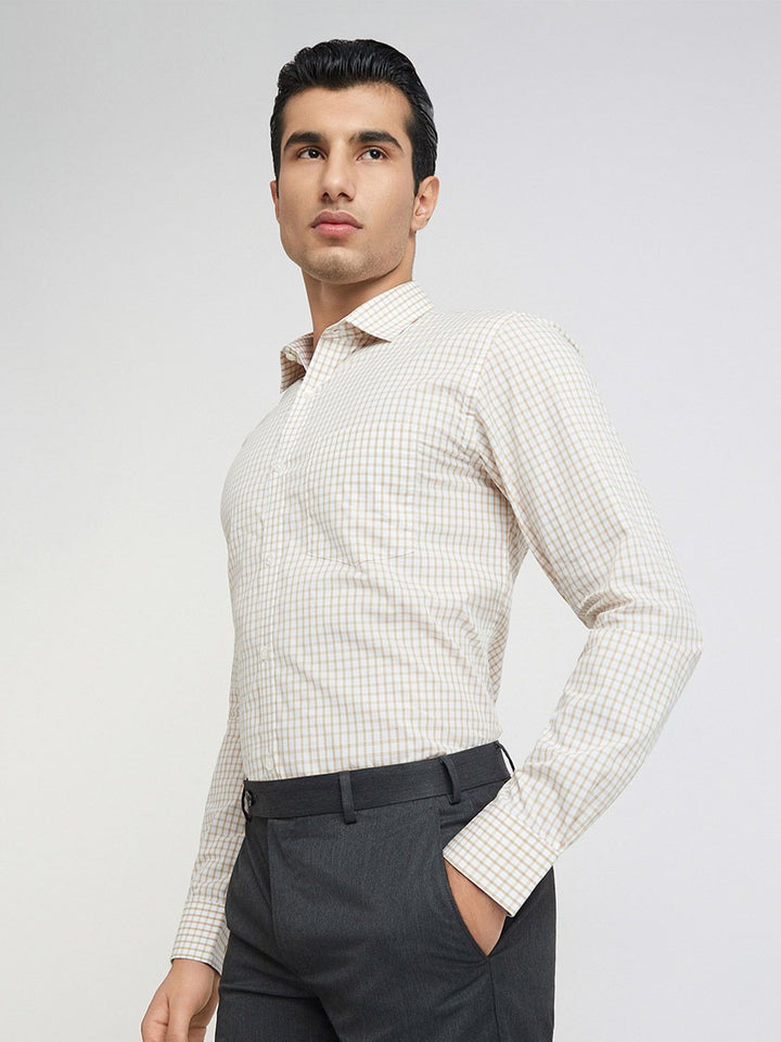 Park Avenue Slim Fit Checked Pure Cotton Formal Shirt