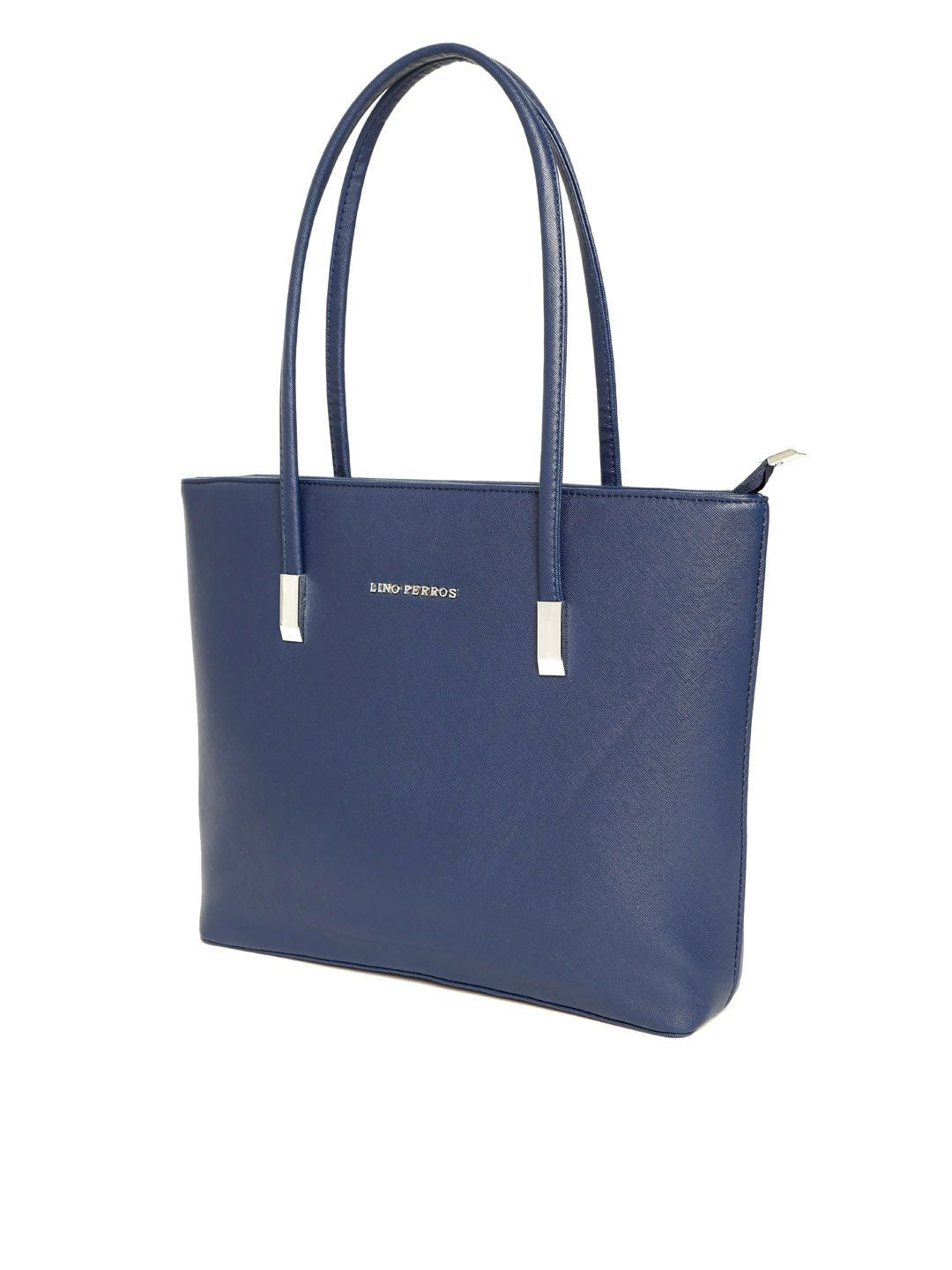 Lino Perros Navy Blue Solid Laptop Bag