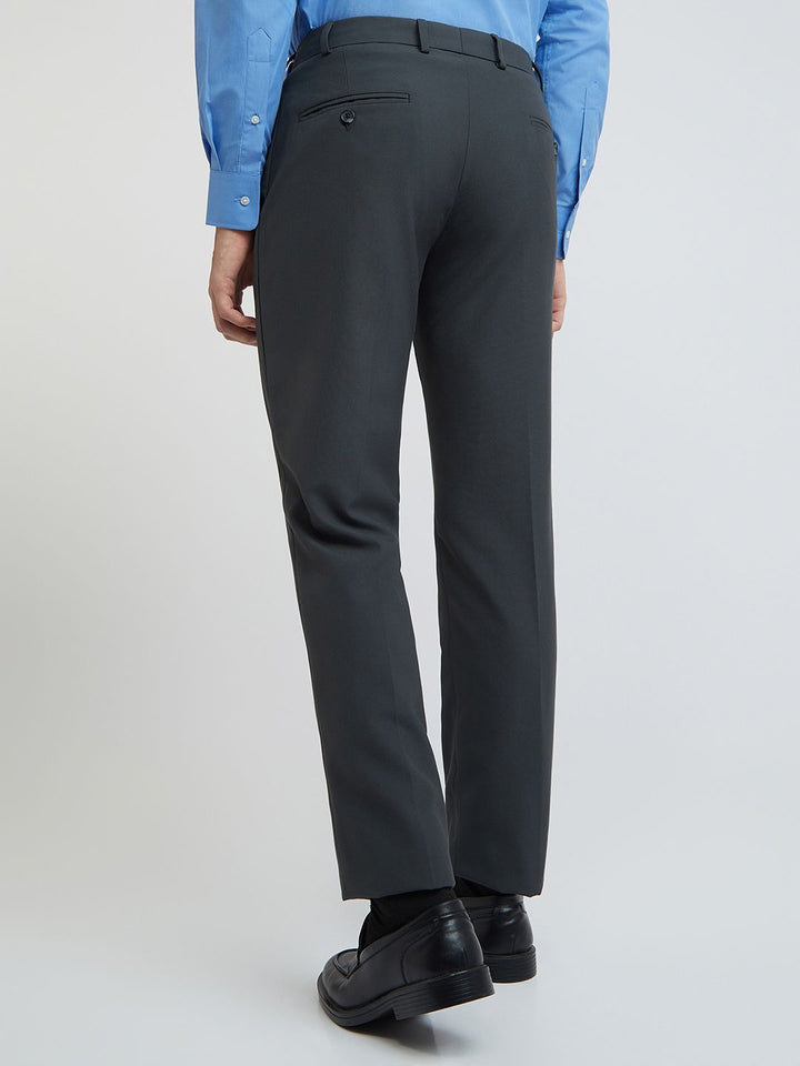 Park Avenue Men Mid-Rise Checked Smart Trousers