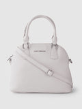 Lino Perros Grey Half Moon Handheld Bag with Detachable Sling Strap