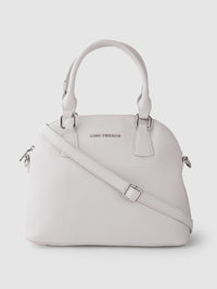Lino Perros Grey Half Moon Handheld Bag with Detachable Sling Strap