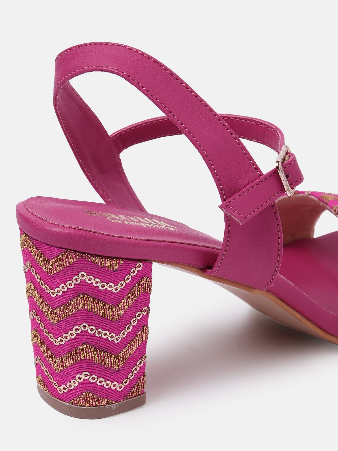 Anouk Women Woven Design Ethnic Embellished Block Heels