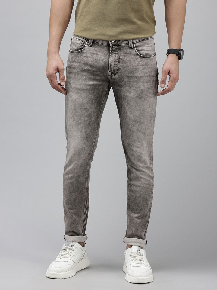 SPYKAR Men Super Skinny Fit Low-Rise Heavy Fade Stretchable Jeans