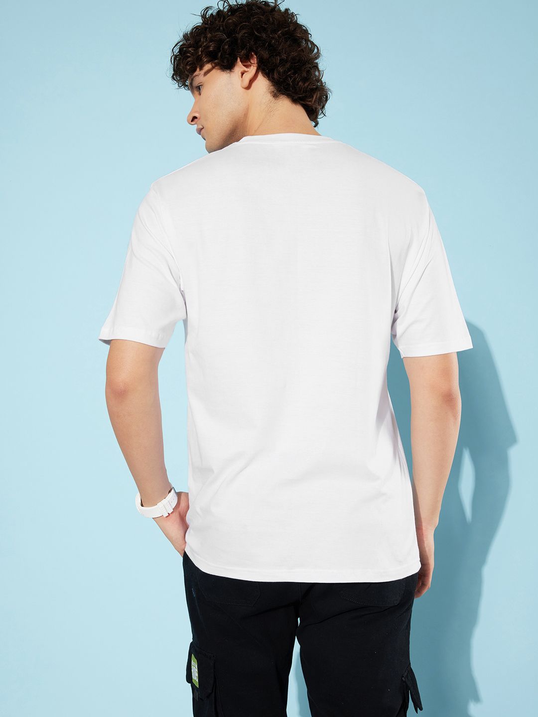 Difference of Opinion Men Printed Pure Cotton Oversize T-shirt