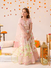 pspeaches Girls Printed Ready to Wear Lehenga & Blouse With Dupatta