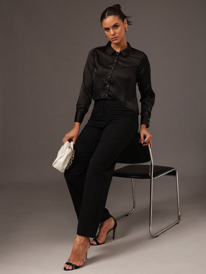 STREET 9 Women Edgy Slim Fit Opaque Casual Shirt