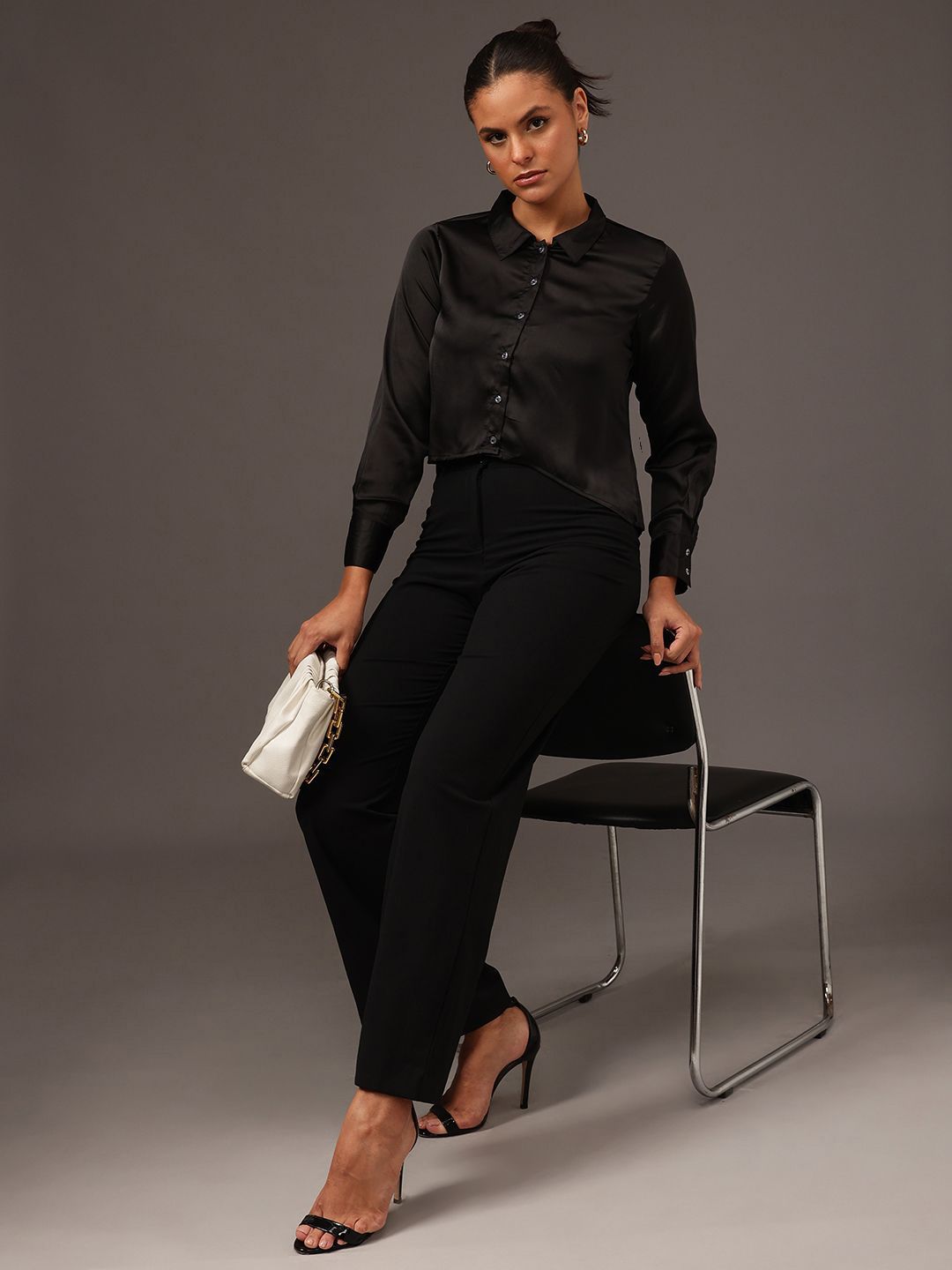 STREET 9 Women Edgy Slim Fit Opaque Casual Shirt