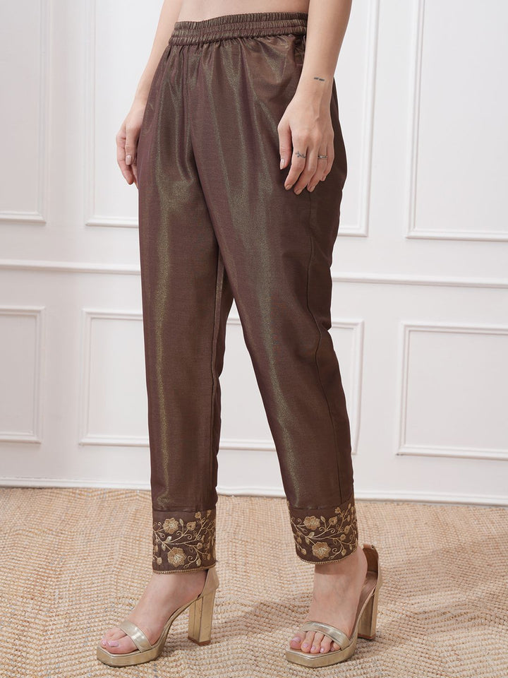 Vishudh Women Ethnic Motifs Embroidered Regular Kurta with Trousers & With Dupatta