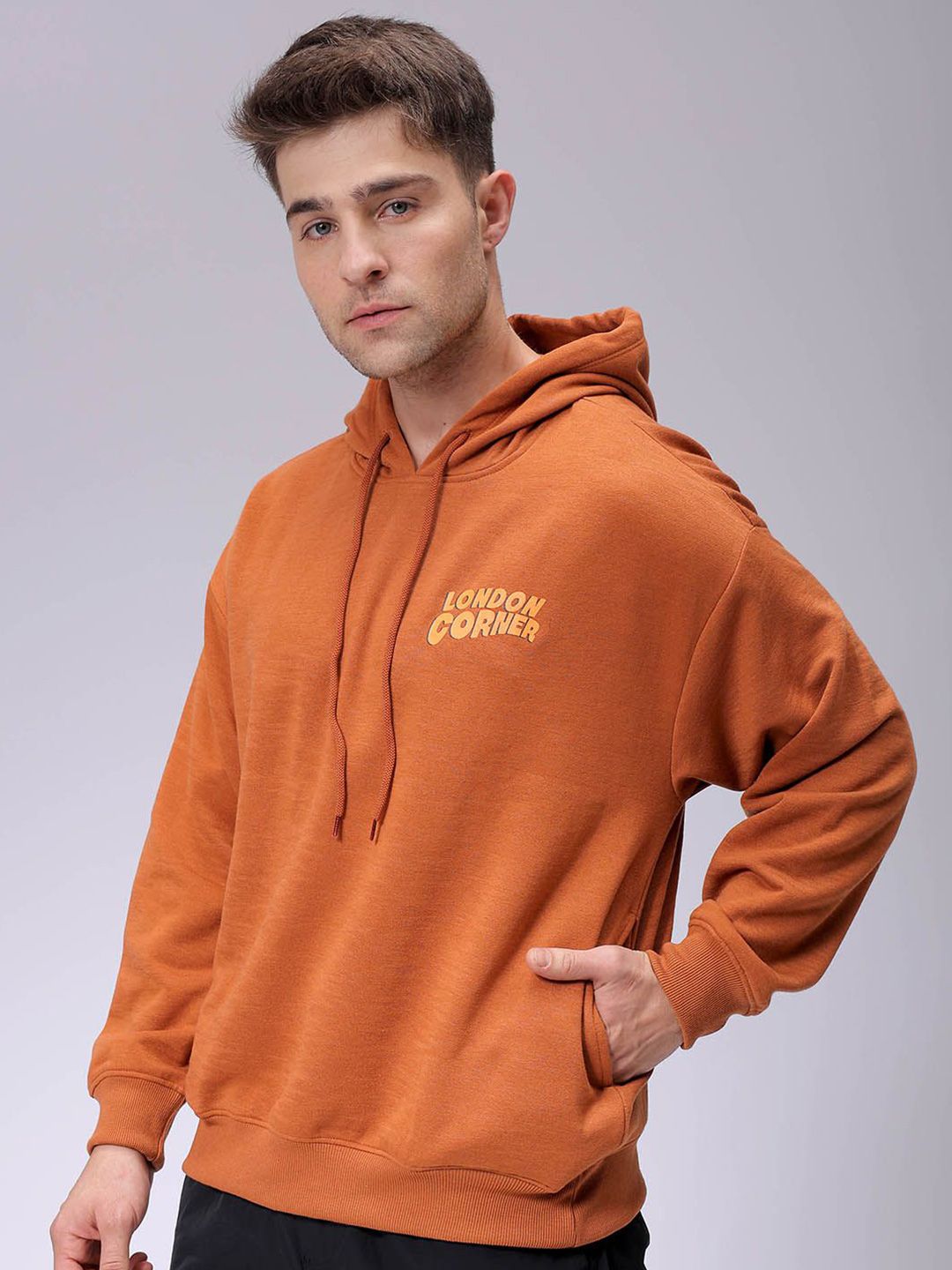 The Indian Garage Co Men Printed Hooded Sweatshirt
