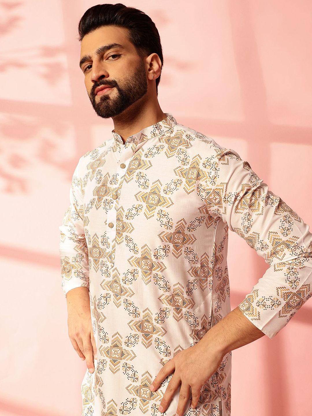 Anouk Men Ethnic Motifs Printed Regular Kurta with Pyjamas