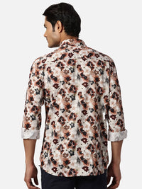 Park Avenue Floral Printed Spread Collar Slim Fit Floral Opaque Cotton Casual Shirt