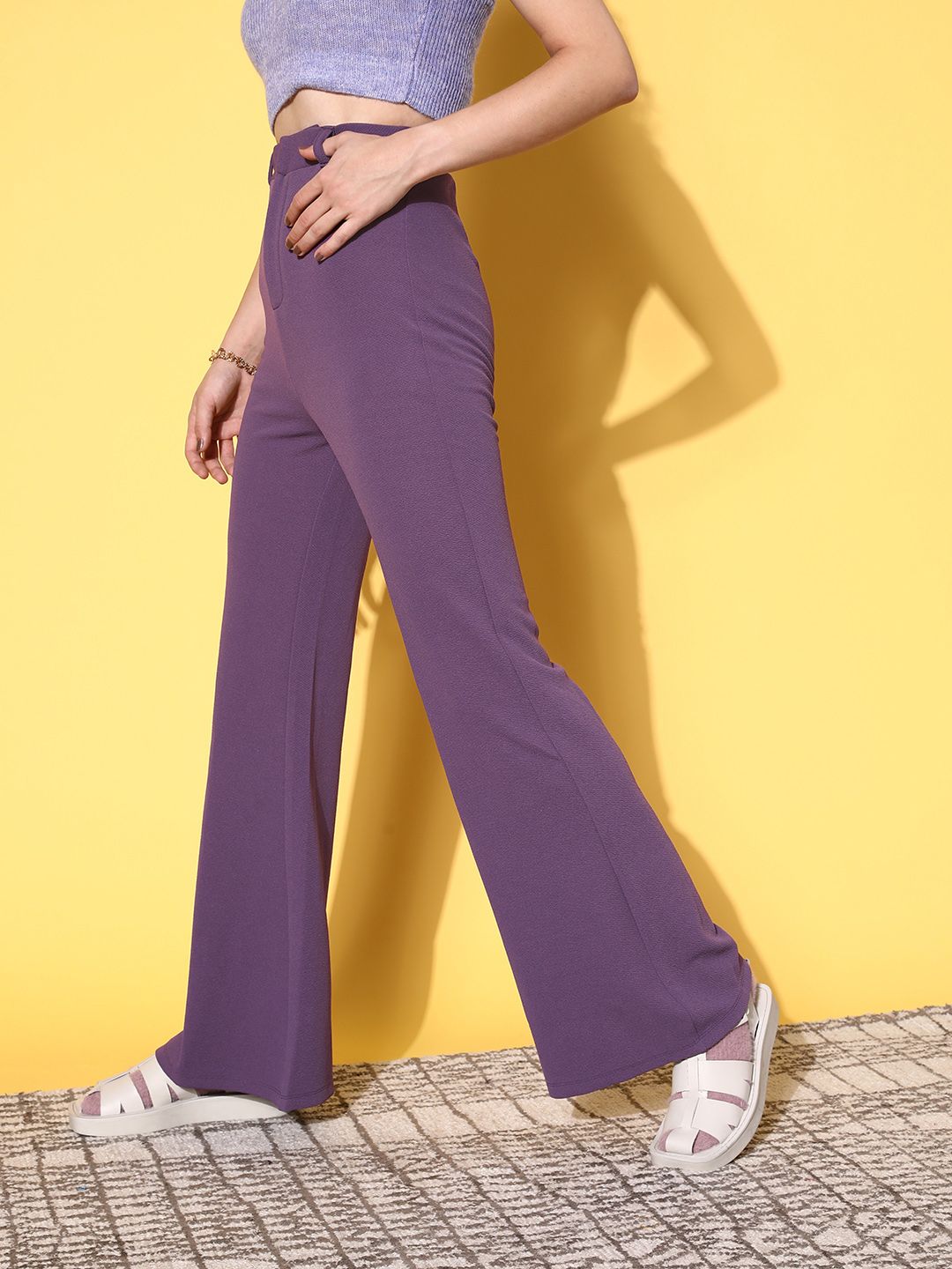 SASSAFRAS Women High-Rise Bootcut Trousers